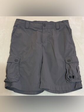 Under Armour Boys Charcoal Gray Cargo Shorts